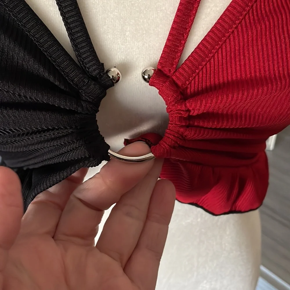 NWOT black & red halter top - Picture 6 of 9